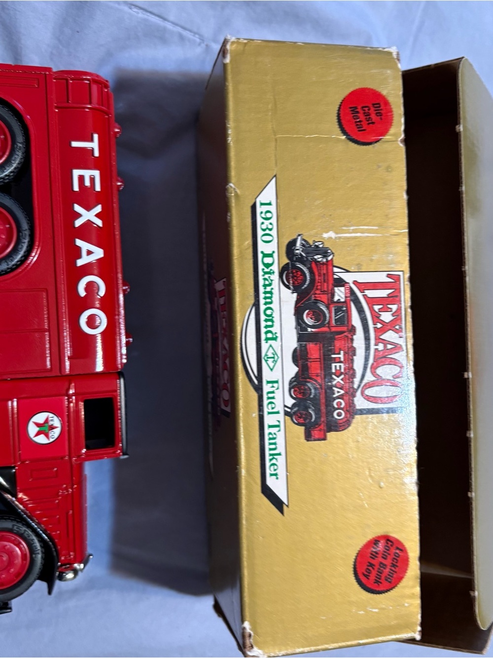 Texaco Red 1930 Diamond Fuel Tanker Toy Truck - Vintage Style Kids Vehicle